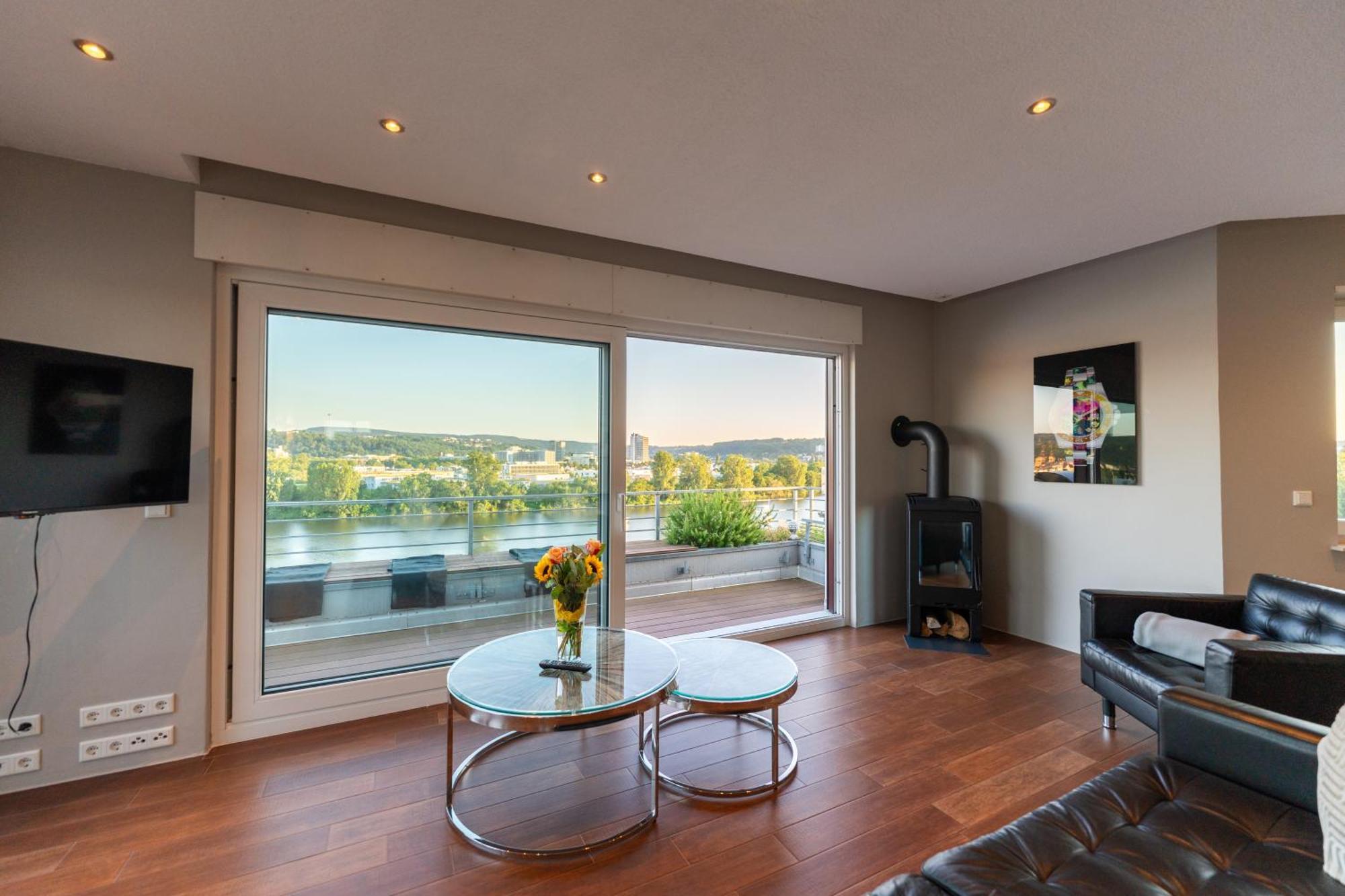 Penthouse Wohnung Mit Schoenem Moselblick In Metternich Koblencja Zewnętrze zdjęcie